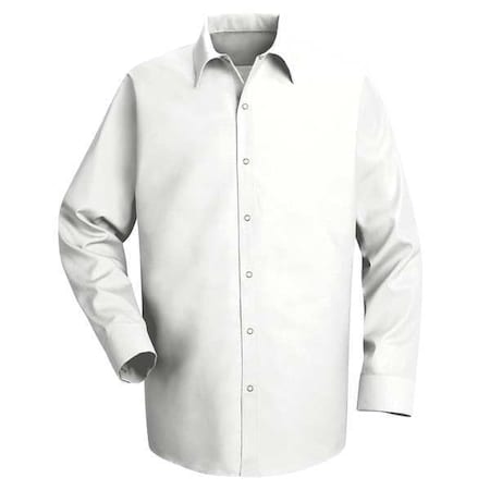 Men's Long Sleeve Pocketless Work Shirt, Cotton/Polyester, Snap, No Pocket(s), White, L MPN:SP16WH LN L