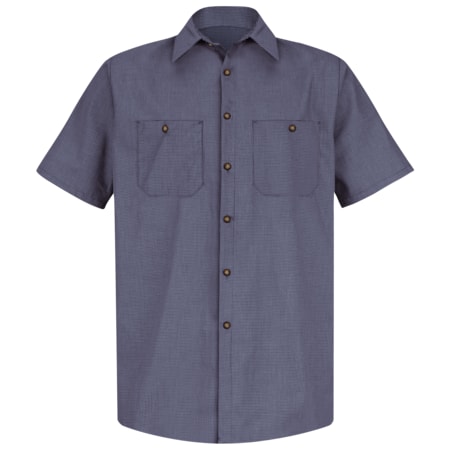 Mns Ss Bl/Ch Microcheck Workshirt, 4XL MPN:SP20EX SS 4XL