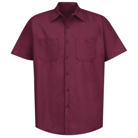 Men's Short Sleeve Industrial Poplin Work Shirt, Cotton/Polyester, Button Fronts, 2 Pocket(s), S MPN:SP24BY SS S