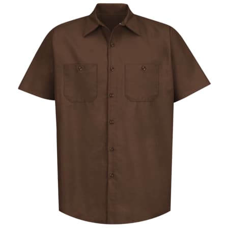 Men's Short Sleeve Industrial Poplin Work Shirt, Cotton/Polyester, Button Fronts, 2 Pocket(s), 3XL MPN:SP24CB SS 3XL