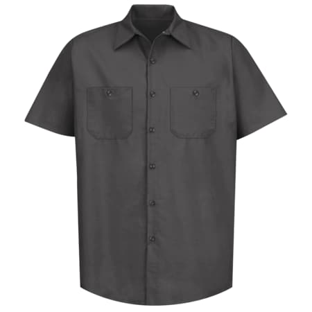 Men's Short Sleeve Industrial Poplin Work Shirt, Cotton/Polyester, Button Fronts, 2 Pocket(s), XL MPN:SP24CH SSLXL