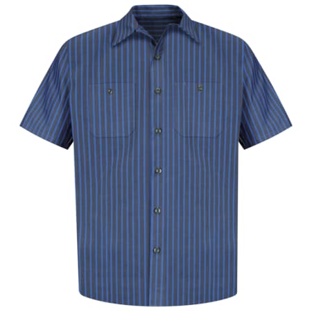 Mns Ss Gy/Bl Exxon Stripe Workshirt, S MPN:SP24EX SS S