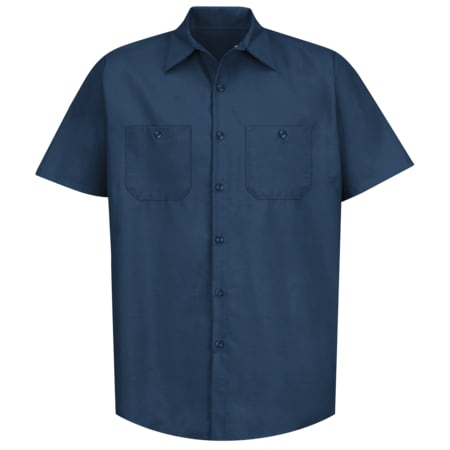 Men's Mens Ss Navy Poplin Work Shirt, 6XL, Cotton/Polyester, Button Fronts, 2 Pocket(s), Navy, 6XL MPN:SP24NV SSL6XL
