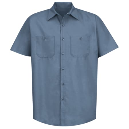 Men's Mens Ss Post Blue Poplin Work Shirt, 3XL, Cotton/Polyester, Button Fronts, 2 Pocket(s), 3XL MPN:SP24PB SSL3XL