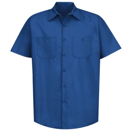 Men's Mens Ss Royal Blue Poplin Wrk Shirt, S, Cotton/Polyester, Button Fronts, 2 Pocket(s), Blue, S MPN:SP24RB SS S