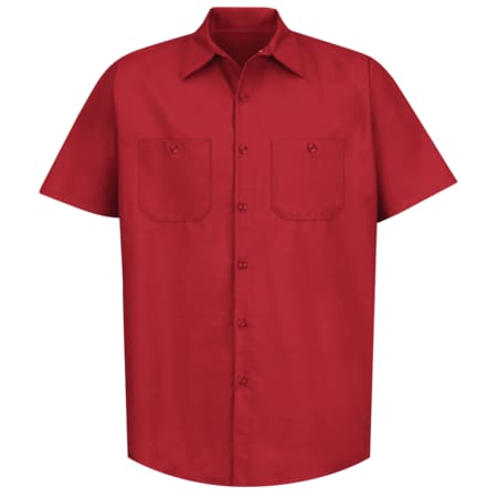 Men's Mens Ss Red Poplin Work Shirt, XXL, Cotton/Polyester, Button Fronts, 2 Pocket(s), Red, 2XL MPN:SP24RD SSLXXL