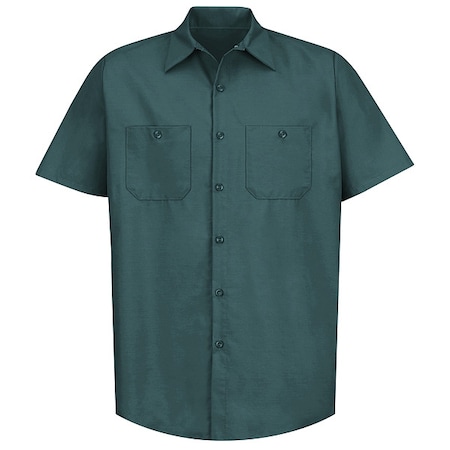 Men's Mens Ss Spruce Grn Poplin Wrk Shirt, 4XL, Cotton/Polyester, Button Fronts, 2 Pocket(s), 4XL MPN:SP24SG SS 4XL