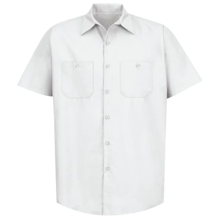 Men's Mens Ss White Poplin Work Shirt, 5XL, Cotton/Polyester, Button Fronts, 2 Pocket(s), White, 5XL MPN:SP24WH SSL5XL