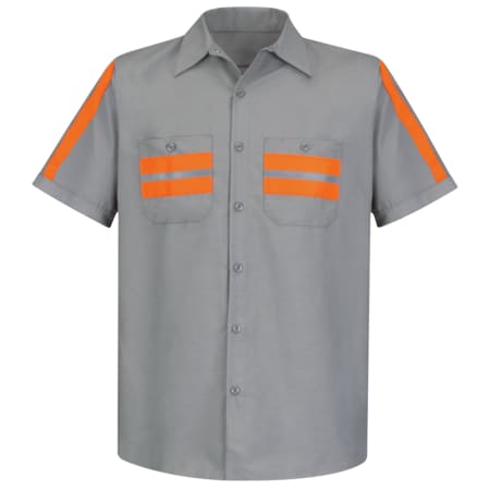 Men's Mens Ss Lt Gray Workshirt W/Evt, L, Cotton/Polyester, Button Fronts, 2 Pocket(s), L MPN:SP24WM SS L
