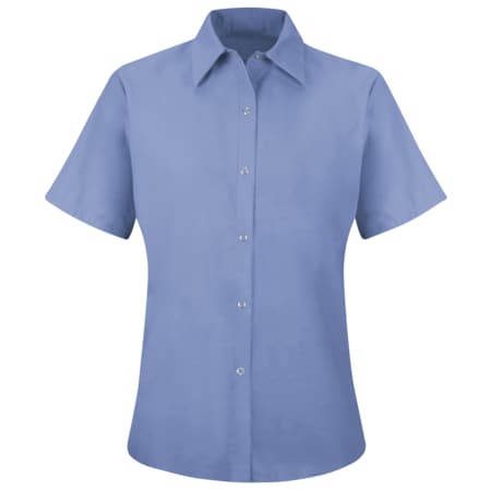 Women's Short Sleeve Work Shirt, Cotton/Polyester, Snap, 0 Pocket(s), Light Blue, XL MPN:SP25LB SS XL