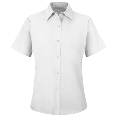 Women's Short Sleeve Work Shirt, Cotton/Polyester, Snap, 0 Pocket(s), White, 3XL MPN:SP25WH SS 3XL