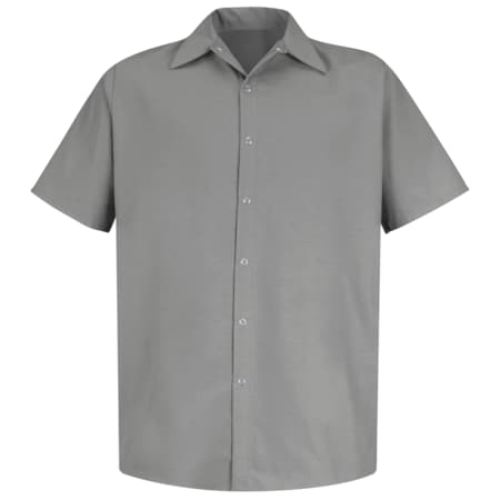 Men's Mens Ss Lt Gray Work Shirt No Pkts, 3XL, Cotton/Polyester, Snap, 0 Pocket(s), Gray, 3XL MPN:SP26LA SS 3XL