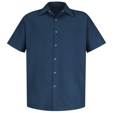 Men's Mens Ss Navy Work Shirt No Pkts, M, Cotton/Polyester, Snap, 0 Pocket(s), Navy, M MPN:SP26NV SS M