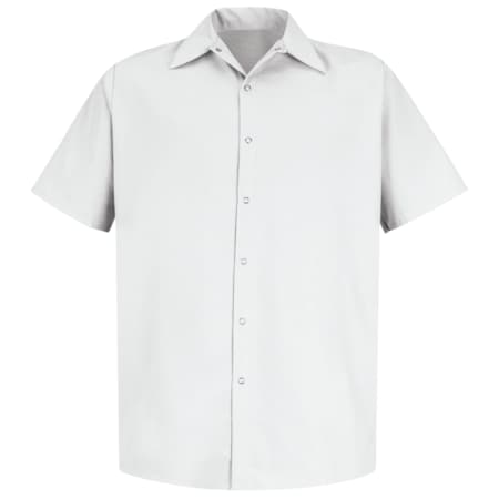 Men's Mens Ss White Work Shirt No Pkts, 6XL, Cotton/Polyester, Snap, 0 Pocket(s), White, 6XL MPN:SP26WH SS 6XL