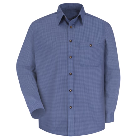 Mns Ls Blue/Gray Mini Plaid Shirt, L MPN:SP74GB L 323