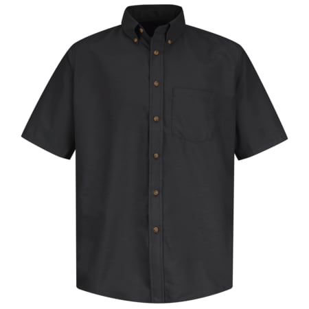 Men's Mns Ss Button Down Poplin Shirt, Bk, L, Cotton/Polyester, Button Fronts, 1 Pocket(s), Black, L MPN:SP80BK SS L