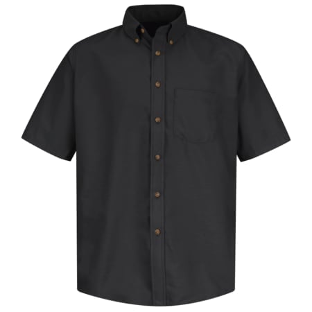 Men's Mns Ss Button Down Poplin Shirt, Bk, XXL, Cotton/Polyester, Button Fronts, 1 Pocket(s), Black MPN:SP80BK SS XXL