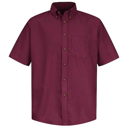 Men's Mns Ss Button Down Poplin Shirt, By, L, Cotton/Polyester, Button Fronts, 1 Pocket(s), Burgundy MPN:SP80BY SS L