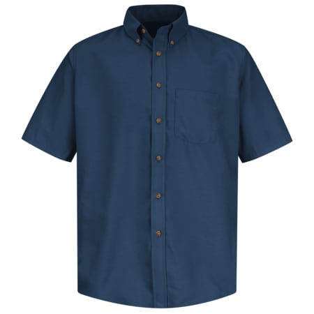 Men's Mns Ss Button Down Poplin Shirt, Nv, XXL, Cotton/Polyester, Button Fronts, 1 Pocket(s), Navy MPN:SP80NV SSLXXL