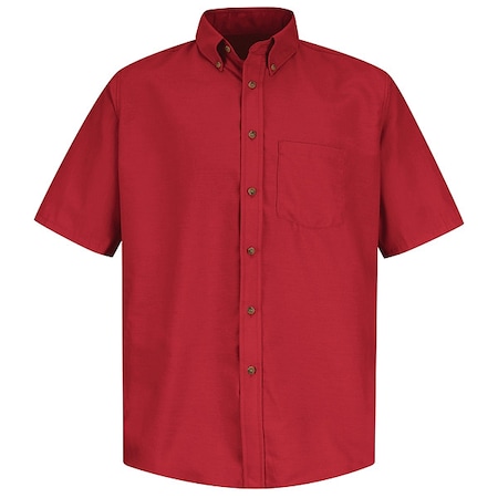 Men's Mns Ss Button Down Poplin Shirt-Rd, L, Cotton/Polyester, Button Fronts, 1 Pocket(s), Red, L MPN:SP80RD SS L