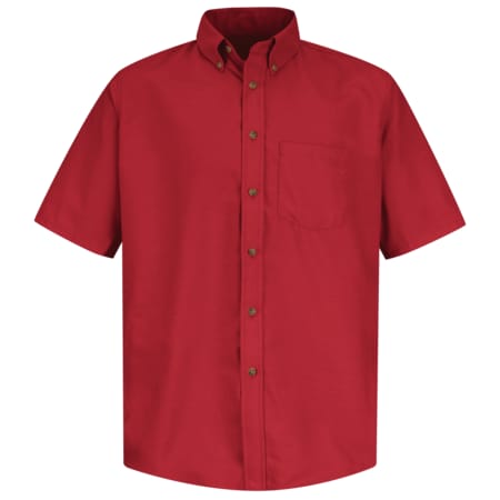 Men's Mns Ss Button Down Poplin Shirt-Rd, M, Cotton/Polyester, Button Fronts, 1 Pocket(s), Red, M MPN:SP80RD SS M
