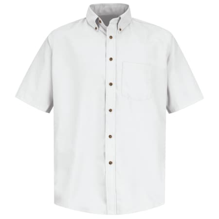 Men's Mns Ss Button Down Poplin Shirt, Wh, M, Cotton/Polyester, Button Fronts, 1 Pocket(s), White, M MPN:SP80WH SS M
