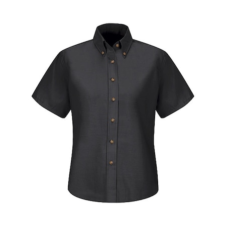 Women's Short Sleeve Work Shirt, Cotton/Polyester, Button Fronts, 0 Pocket(s), Black, 2XL MPN:SP81BK SS 22