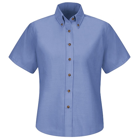 Women's Short Sleeve Work Shirt, Cotton/Polyester, Button Fronts, 0 Pocket(s), Light Blue, S MPN:SP81LB SS 8