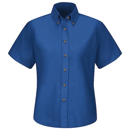 Women's Short Sleeve Work Shirt, Cotton/Polyester, Button Fronts, 0 Pocket(s), Blue, XL MPN:SP81RB SS 20