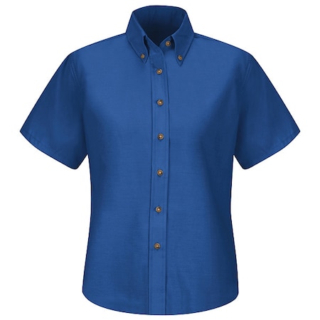 Women's Short Sleeve Work Shirt, Cotton/Polyester, Button Fronts, 0 Pocket(s), Blue, 2XL MPN:SP81RB SS 24