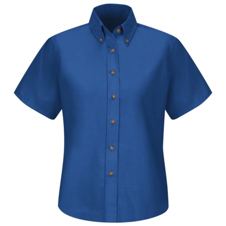 Women's Short Sleeve Work Shirt, Cotton/Polyester, Button Fronts, 0 Pocket(s), Blue, S MPN:SP81RB SS 8