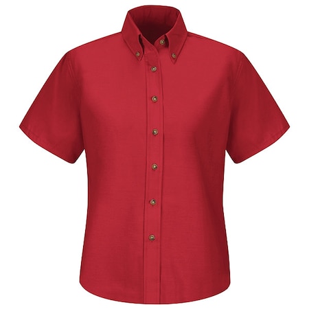 Women's Short Sleeve Work Shirt, Cotton/Polyester, Button Fronts, 0 Pocket(s), Red, XL MPN:SP81RD SS 18