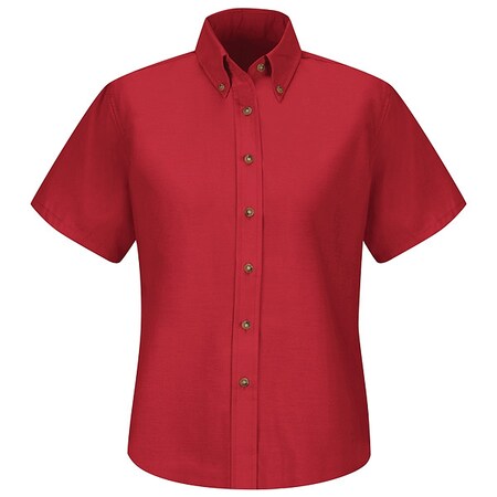 Women's Short Sleeve Work Shirt, Cotton/Polyester, Button Fronts, 0 Pocket(s), Red, 2XL MPN:SP81RD SS 24