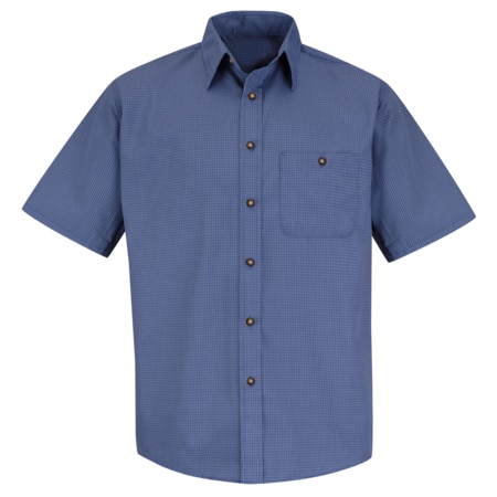 Mns Ss Blue Gray Mini Plaid Shirt, M MPN:SP84GB SS M