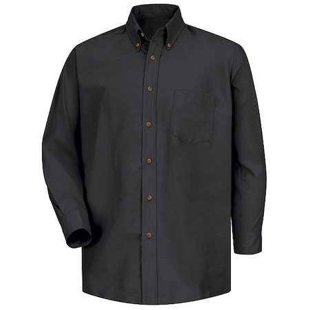 Men's Mns Ls Button Down Poplin Shirt-Bk, M, Cotton/Polyester, Button Fronts, 1 Pocket(s), Black, M MPN:SP90BK M 323