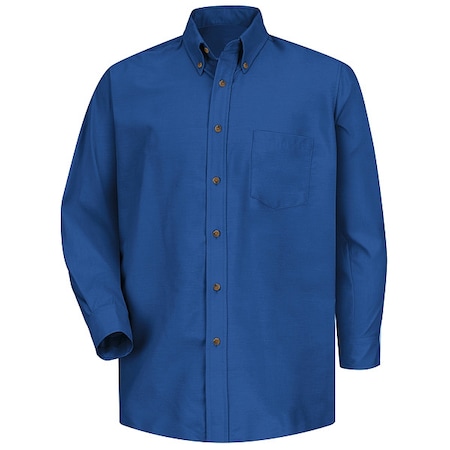 Men's Mns Ls Button Down Poplin Shirt-Rb, M, Cotton/Polyester, Button Fronts, 1 Pocket(s), Blue, M MPN:SP90RB M 323