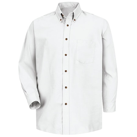 Men's Mns Ls Button Down Poplin Shirt-Wh, L, Cotton/Polyester, Button Fronts, 1 Pocket(s), White, L MPN:SP90WH L 323