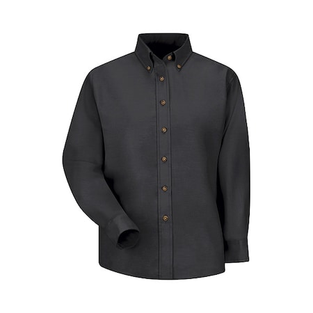 Women's Long Sleeve Work Shirt, Cotton/Polyester, Button Fronts, 0 Pocket(s), Black, M MPN:SP91BK RG 10