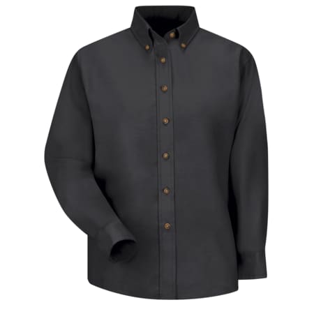 Women's Long Sleeve Work Shirt, Cotton/Polyester, Button Fronts, 0 Pocket(s), Black, 2XL MPN:SP91BK RG 22