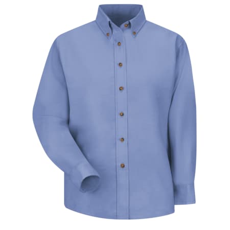 Women's Long Sleeve Work Shirt, Cotton/Polyester, Button Fronts, 0 Pocket(s), Light Blue, L MPN:SP91LB RG 16