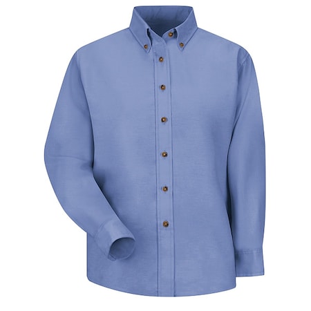 Women's Long Sleeve Work Shirt, Cotton/Polyester, Button Fronts, 0 Pocket(s), Light Blue, XL MPN:SP91LB RG 18