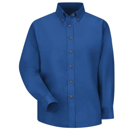 Women's Long Sleeve Work Shirt, Cotton/Polyester, Button Fronts, 0 Pocket(s), Blue, M MPN:SP91RB RG 12