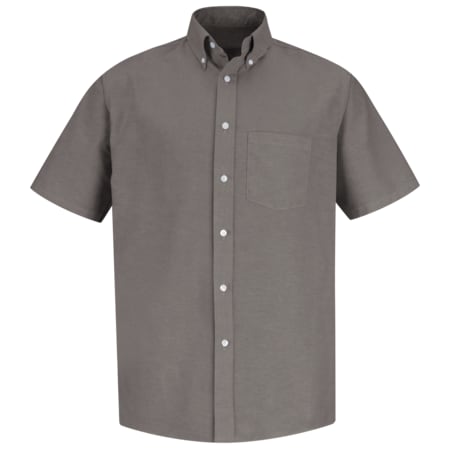Men's Mens Gray Ss Dress Shirt 60/40, Cotton/Polyester, Button Fronts, 1 Pocket(s), Gray, XL MPN:SR60GY SSL175