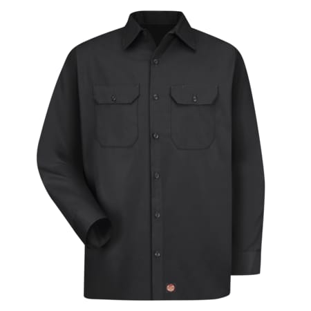 Men's Mens Ls Twill 65/35 Work Shirt-Bk, M, Cotton/Polyester, Button Fronts, 2 Pocket(s), Black, M MPN:ST52BK RG M
