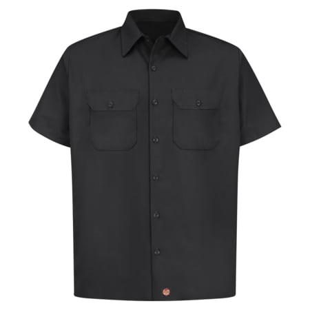 Men's Mens Ss Twill 65/35 Work Shirt-Bk, 3XL, Cotton/Polyester, Button Fronts, 2 Pocket(s), Black MPN:ST62BK SS 3XL