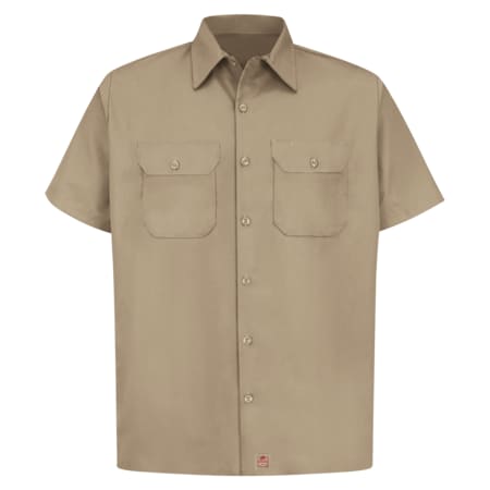 Men's Big Ben Twill Ss Workshirt, M, Cotton/Polyester, Button Fronts, 2 Pocket(s), Tan, M MPN:ST62KH SS M