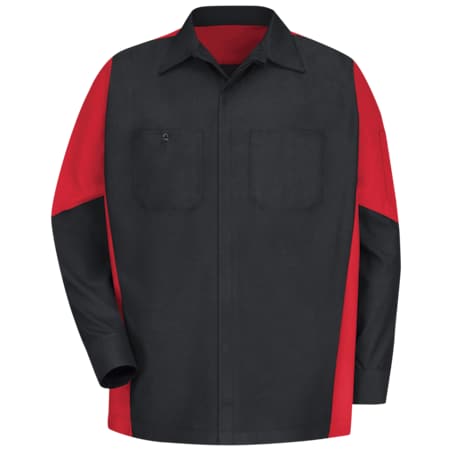 U Ls 65/35 Crew Shirt - Blk/Red, L MPN:SY10BR RG L