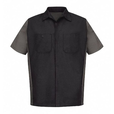 U Ss 65/35 Crew Shirt - Blk/Charc, XXL MPN:SY20BC SS XXL