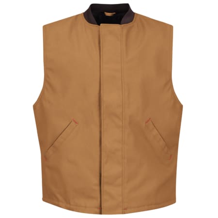 65/35 P/C Duck Vest, Cotton/Polyester, Snap, Brown, S MPN:VD22BD RG S