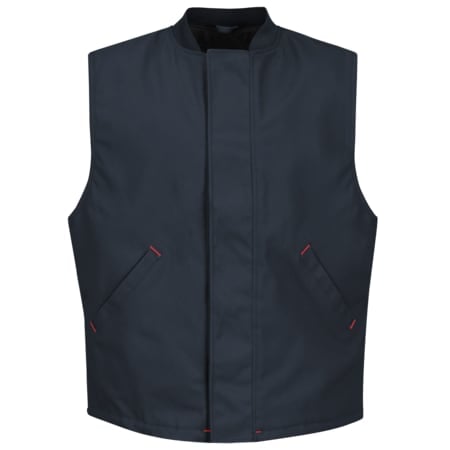 65/35 P/C Duck Vest, Cotton/Polyester, Snap, Navy, L MPN:VD22ND RG L